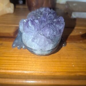 Elegant Purple Crystal Turtle Decor